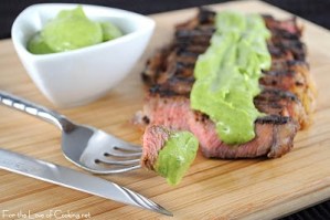 Grilled Steak with Avocado Sauce