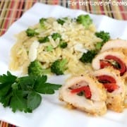 Roasted Pepper, Spinach, and Sharp Cheddar Stuffed Chicken Breast