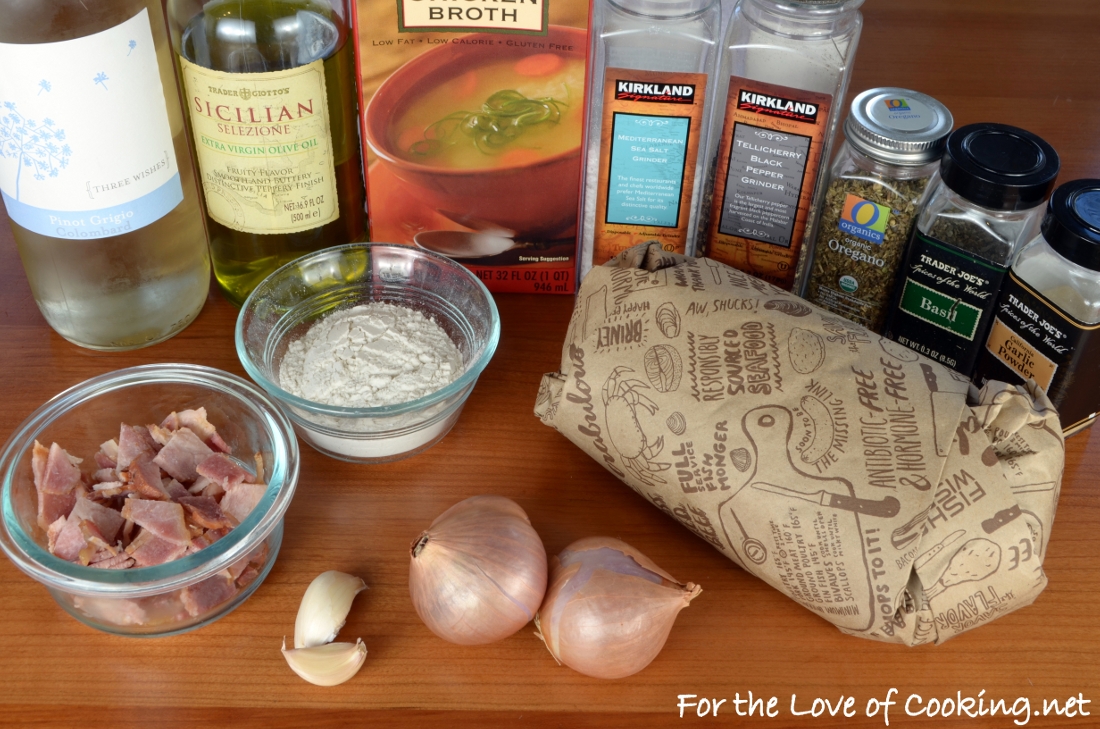 Skillet Chicken with Bacon and White Wine Sauce | For the love of