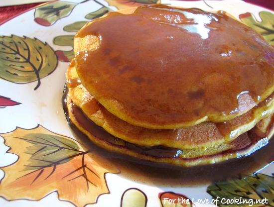 Pumpkin Pancakes with Cinnamon Syrup