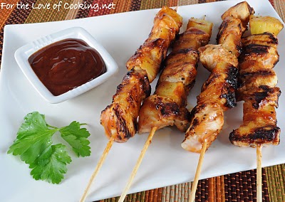 Barbecued Chicken and Pineapple Skewers