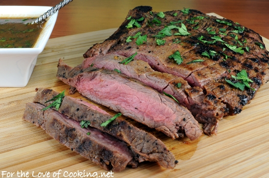 Pan Grilled Flank Steak with Soy-Mustard Sauce