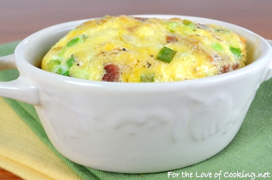 Mini Baked Frittata with Potatoes, Bacon, Sharp Cheddar, and Green Onions