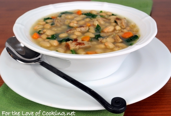 White Bean Soup with Kale and Turkey Italian Sausage