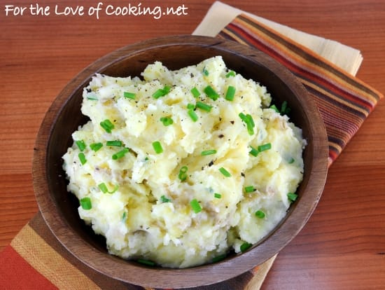 Smashed Potatoes with Sour Cream and Chives