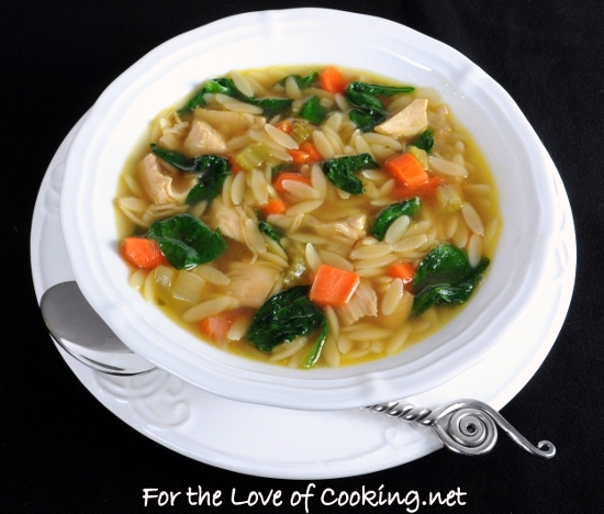 Turkey and Orzo Soup with Spinach