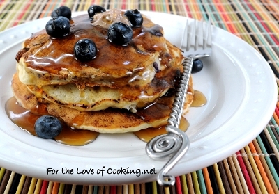 Banana and Blueberry Pancakes with Cinnamon Vanilla Butter
