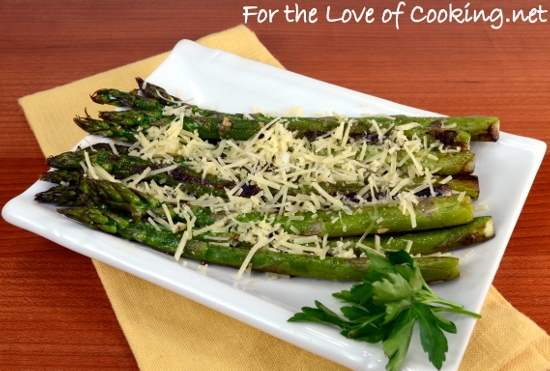 pan roasted asparagus with garlic and parmesan