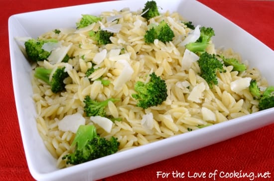 Spicy Broccoli and Orzo