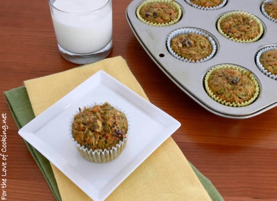 Zucchini Carrot Muffins with Dried Cherries and Pecans