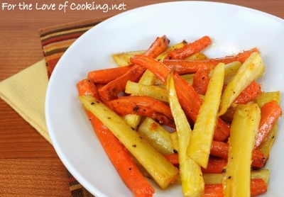 Roasted Carrots and Parsnips with Honey and Balsamic Vinegar