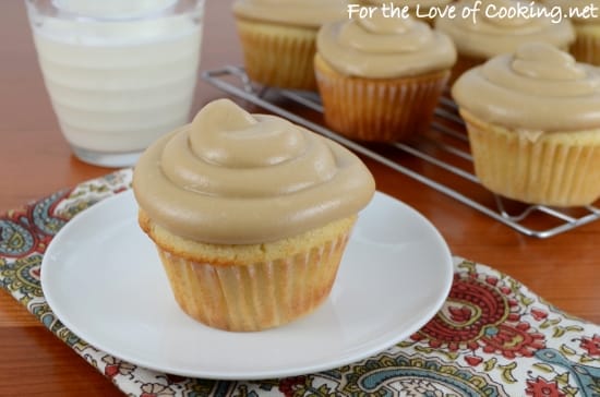 Yellow Cupcakes with Caramel Frosting