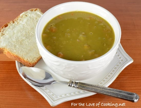 slow simmered split pea and ham soup