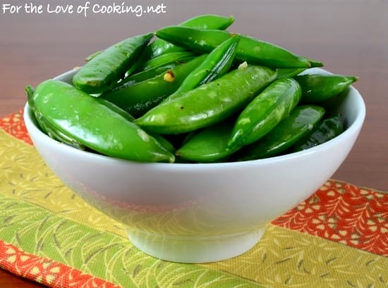 Spicy Sugar Snap Pea Sauté with Garlic and Ginger