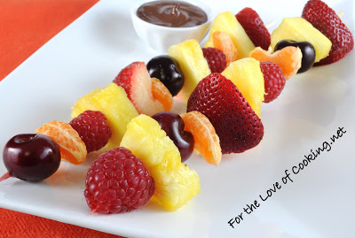 Fruit Kebabs with Melted Chocolate