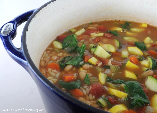 Vegetable, White Bean, and Orzo Soup