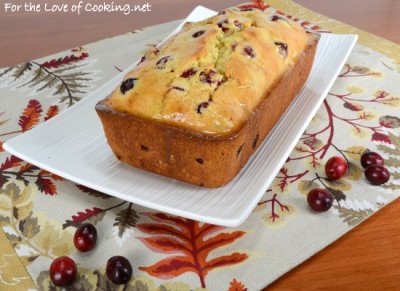 Cranberry Orange Bread with a Light Orange Glaze