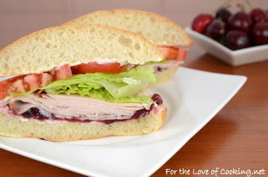 Turkey, Cranberry, and Cream Cheese on Toasted Ciabatta