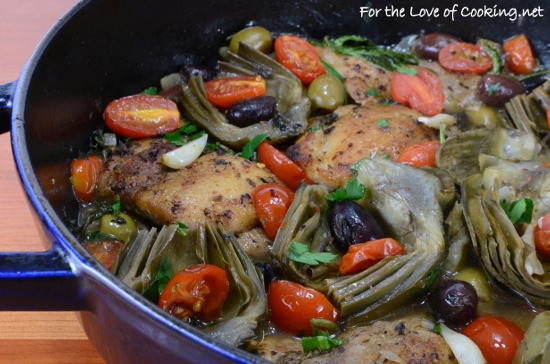 Tuscan Chicken with Artichokes, Tomatoes, and Olives