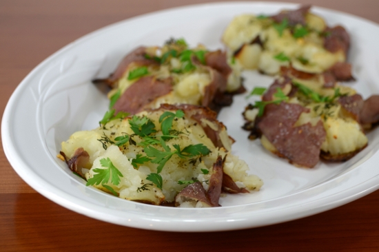 Roasted Smashed Herb Potatoes