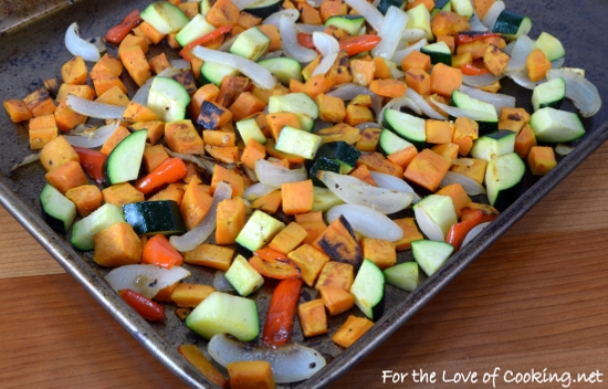 Roasted Sweet Potatoes and Vegetables