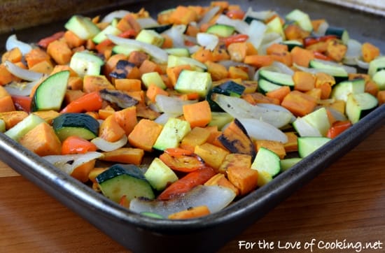 Roasted Sweet Potatoes and Vegetables