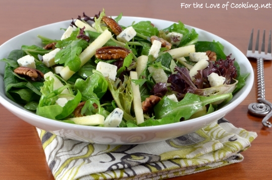 Autumn Salad with Apples, Toasted Pecans, and Gorgonzola