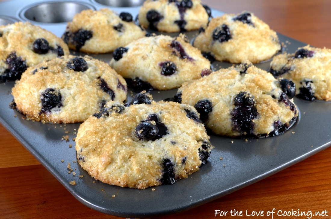 Blueberry Sour Cream Muffins | For the Love of Cooking