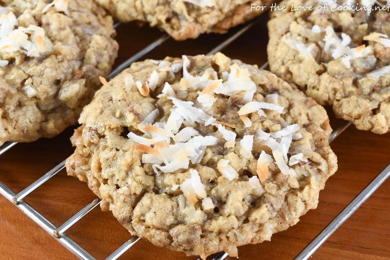 Oatmeal Toffee Cookies with Toasted Coconut For the Love of Cooking