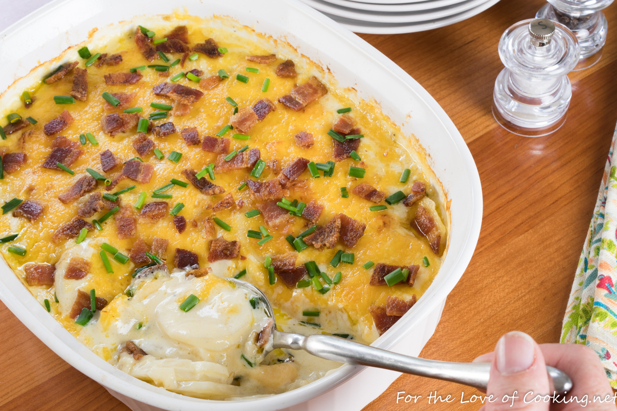 Scalloped Potatoes with Bacon and Chives