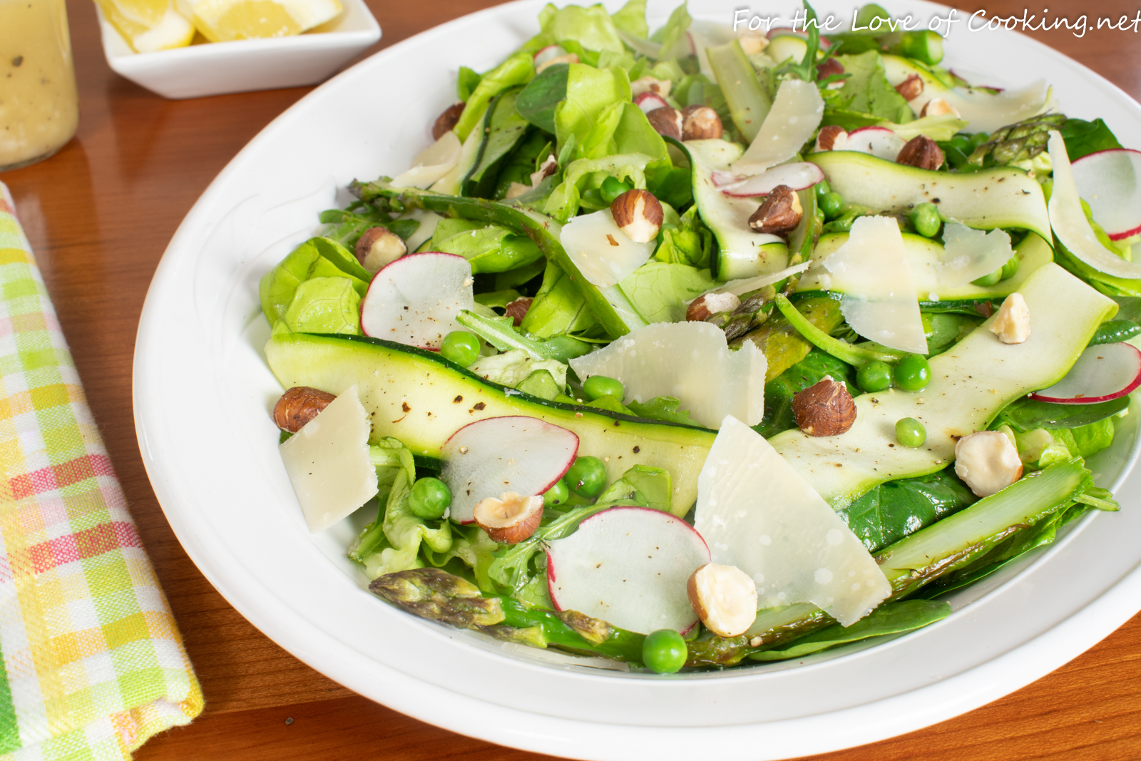 Spring Salad with Asparagus, Zucchini, and Hazelnuts with a Lemon Vinaigrette