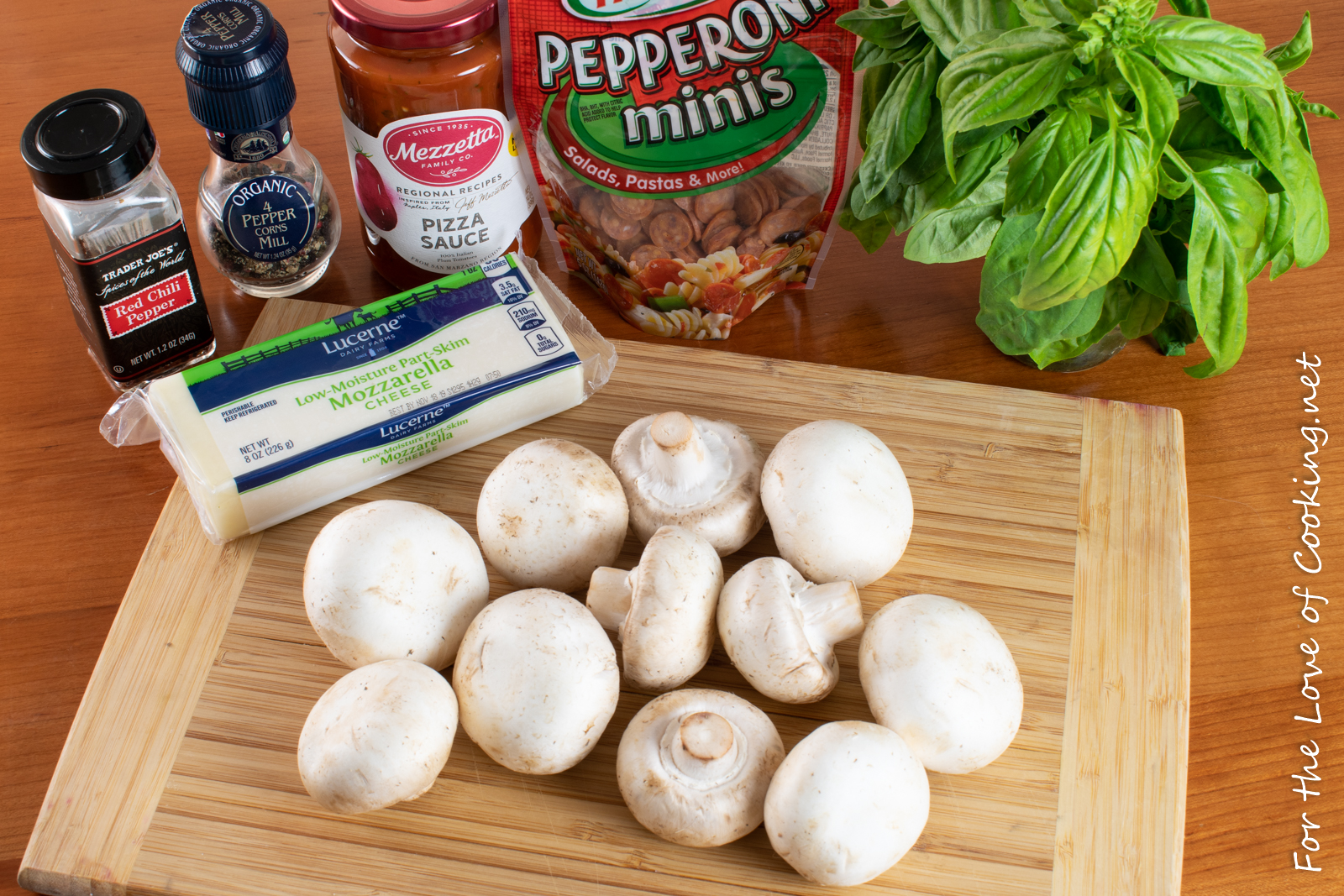 Pepperoni Pizza Stuffed Garlic Butter Mushrooms