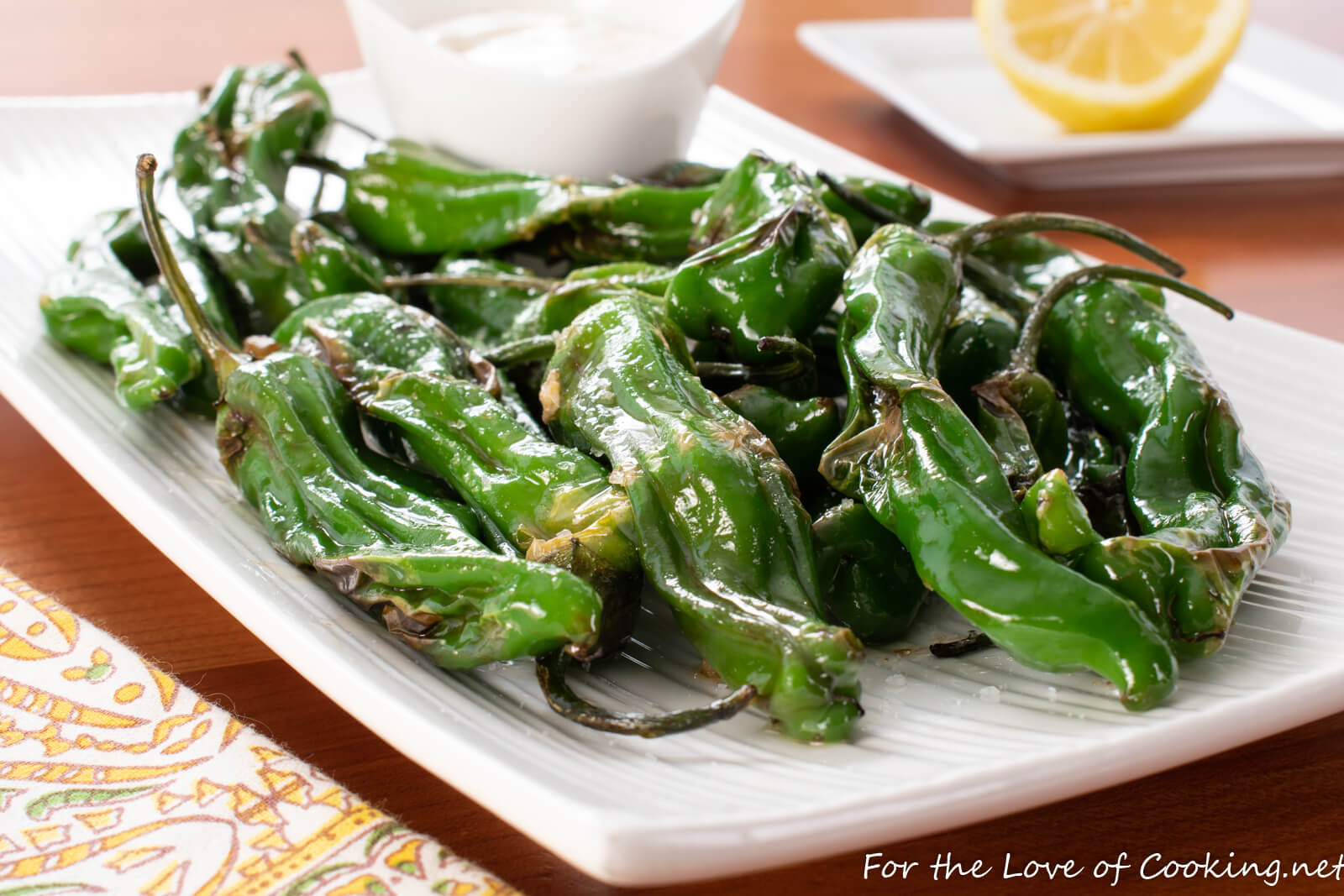 Blistered Shishito Peppers with Lemon and Garlic